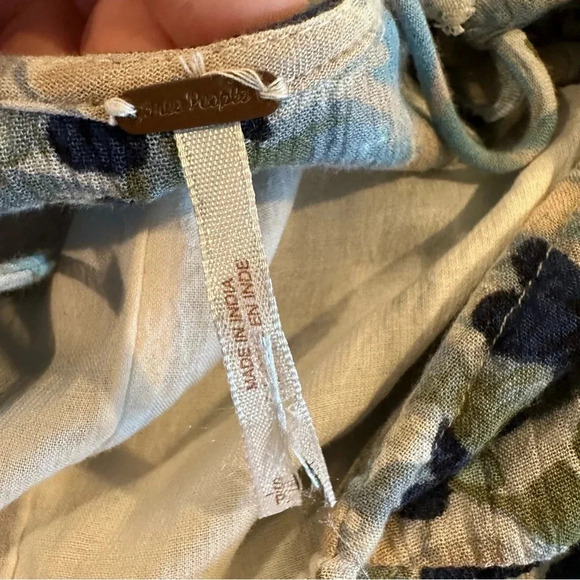 Free People Mulberry Floral Boho Blue Maxi Dress Size Small - Picture 9 of 12